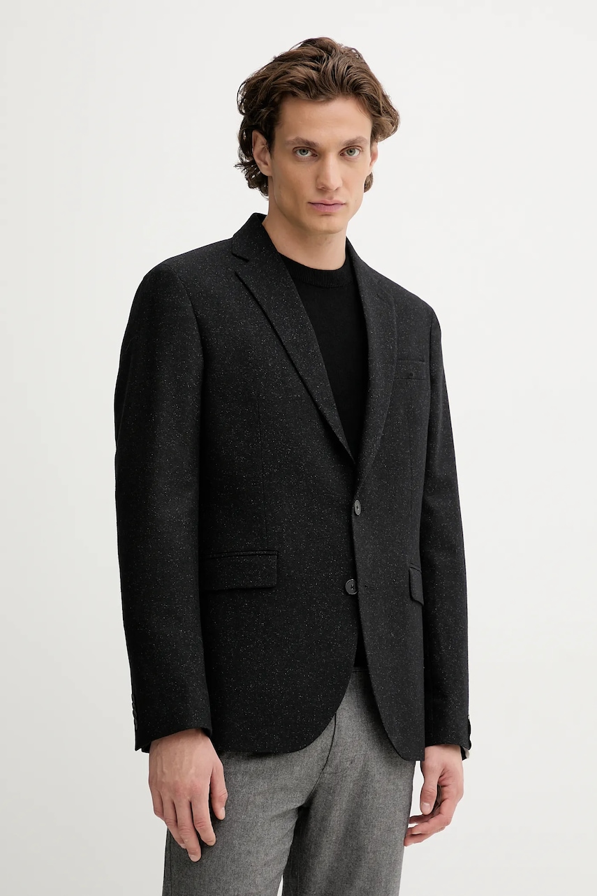 Sako s přídavkem vlny Marc O'Polo černá barva, 529017080094