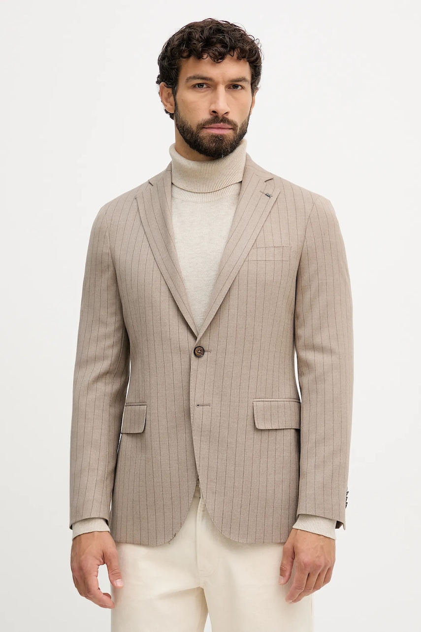 Sako s přídavkem vlny Michael Kors béžová barva, MK0SB01141