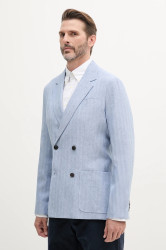 Sako s příměsí lnu Tommy Hilfiger pánské, modrá barva, MW0MW38895