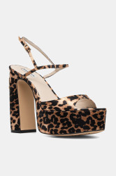 Sandály Naked Wolfe Fire hnědá barva, Fire Satin Leopard