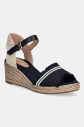 Sandály Tommy Hilfiger FRINGE CANVAS MEDIUM WEDGE