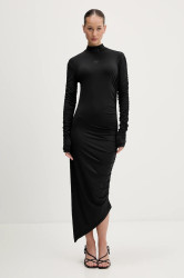 Šaty adidas Originals Ruched černá barva, maxi, přiléhavé, JW2806