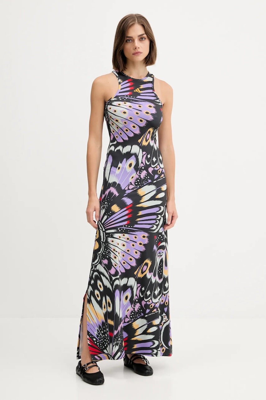 Šaty adidas x Farm Rio černá barva, maxi, přiléhavé, JL8609