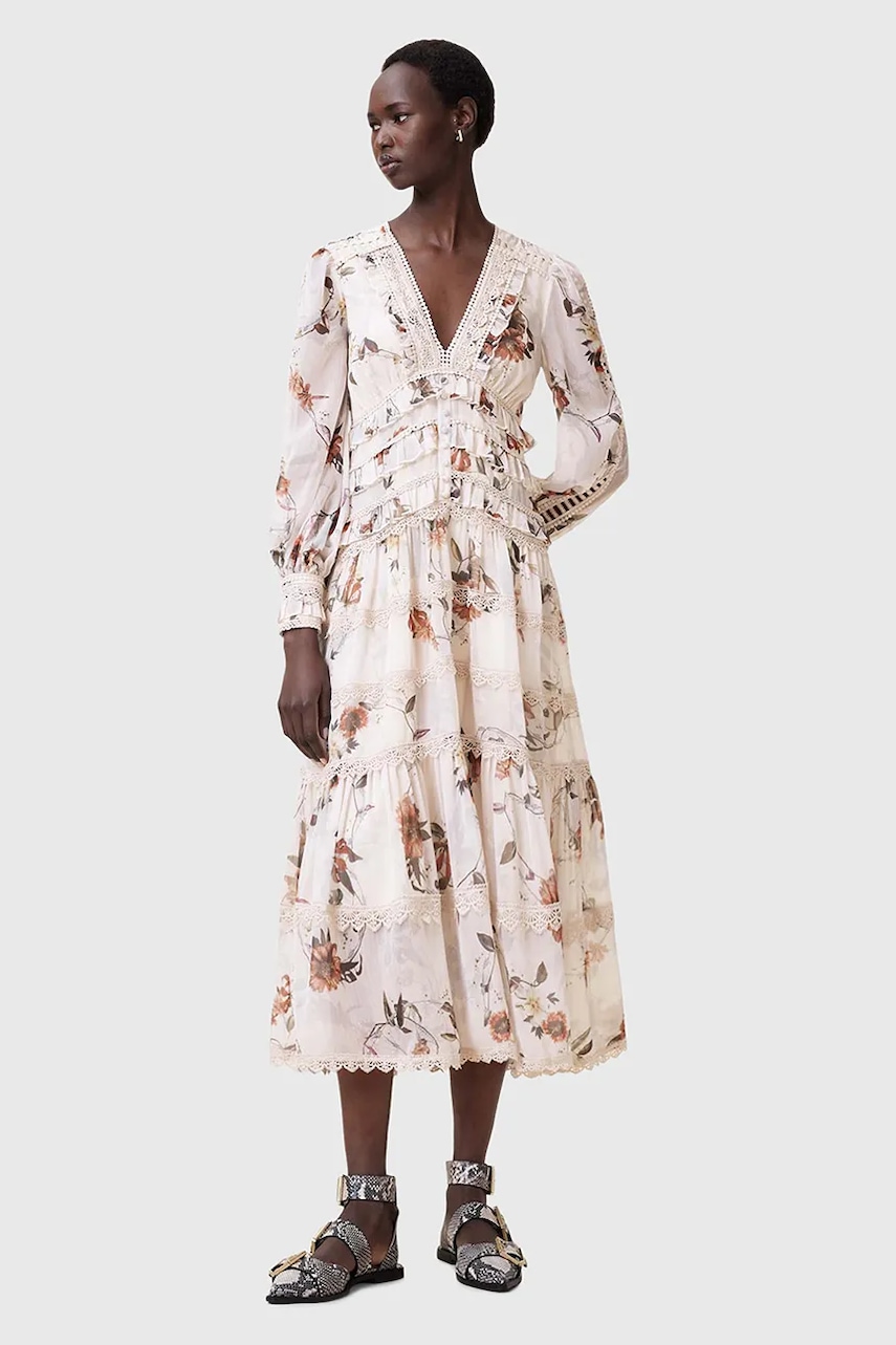 Šaty AllSaints ZORA MIDI