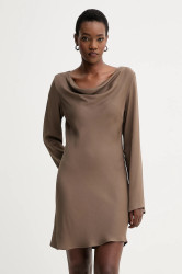 Šaty American Vintage hnědá barva, mini, TIDI14A