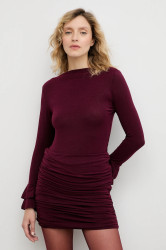Šaty Answear.LAB vínová barva, mini, přiléhavé