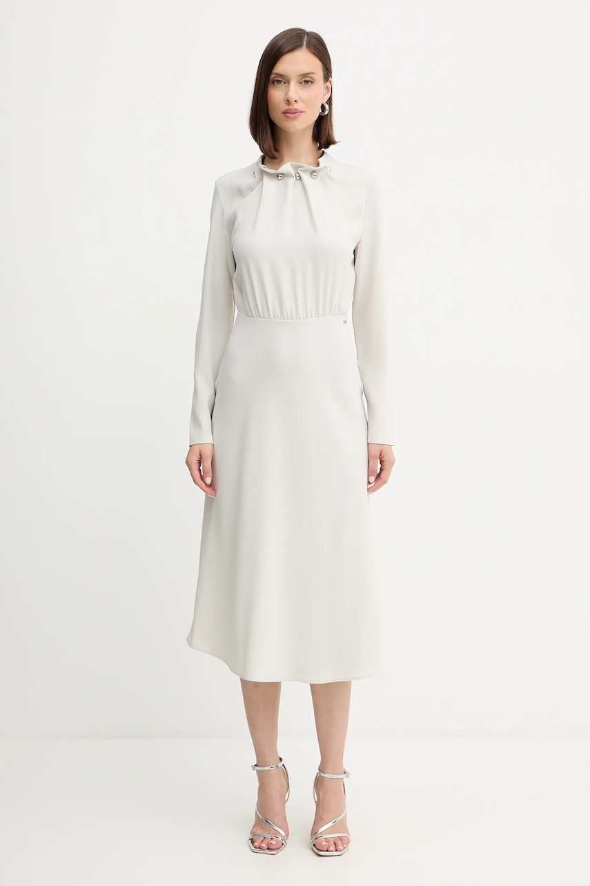 Šaty Armani Exchange šedá barva, midi, XW000735 AF16125