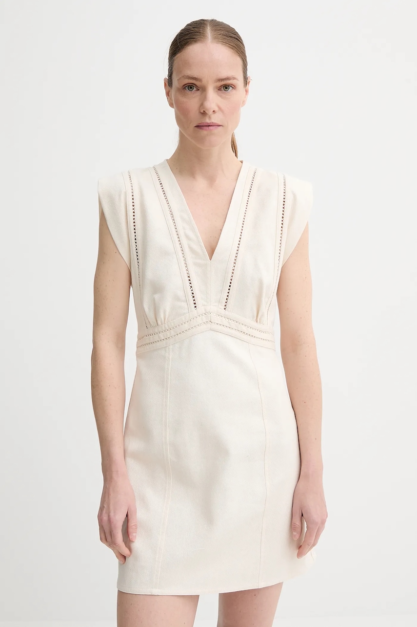 Šaty BA&SH NARIA béžová barva, mini, 1E25NARI