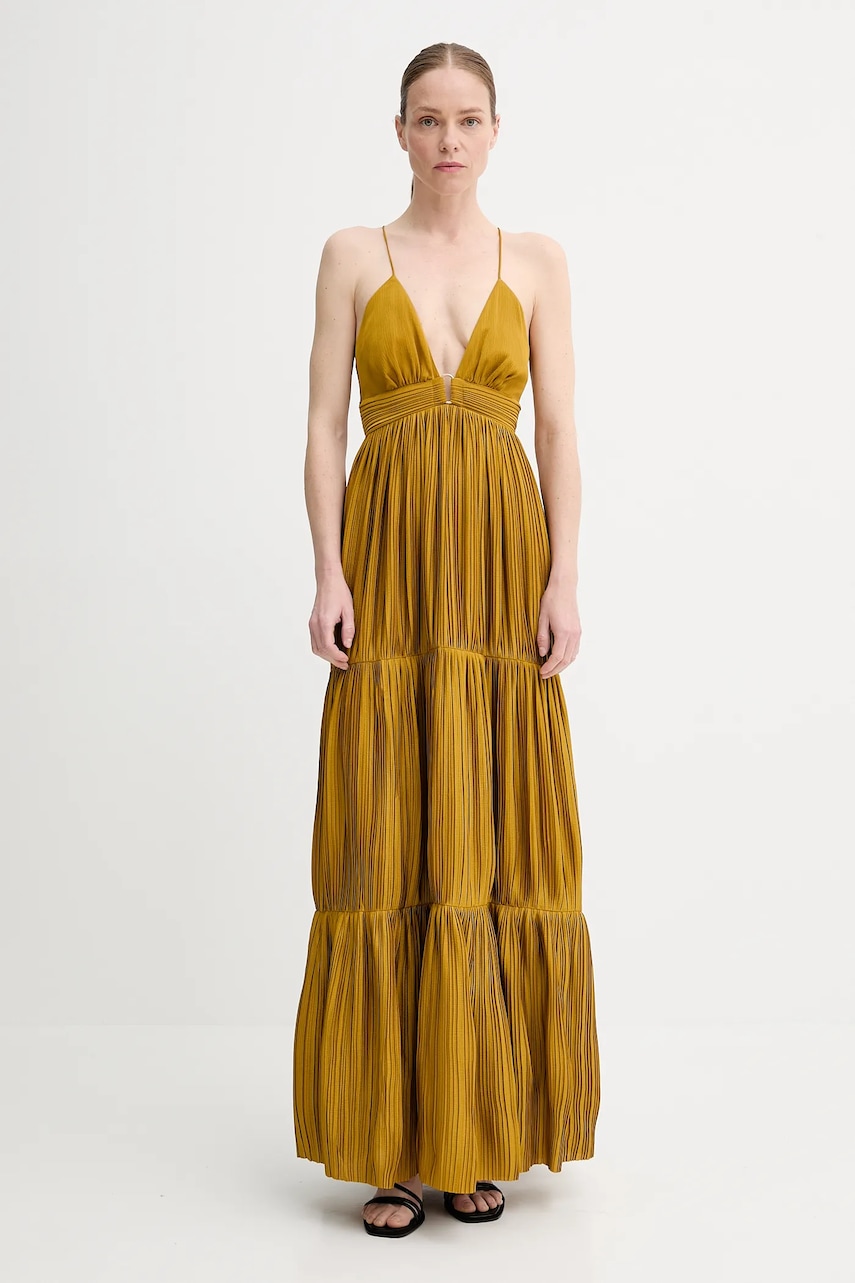 Šaty BA&SH WASTA žlutá barva, maxi, 1E25WAST