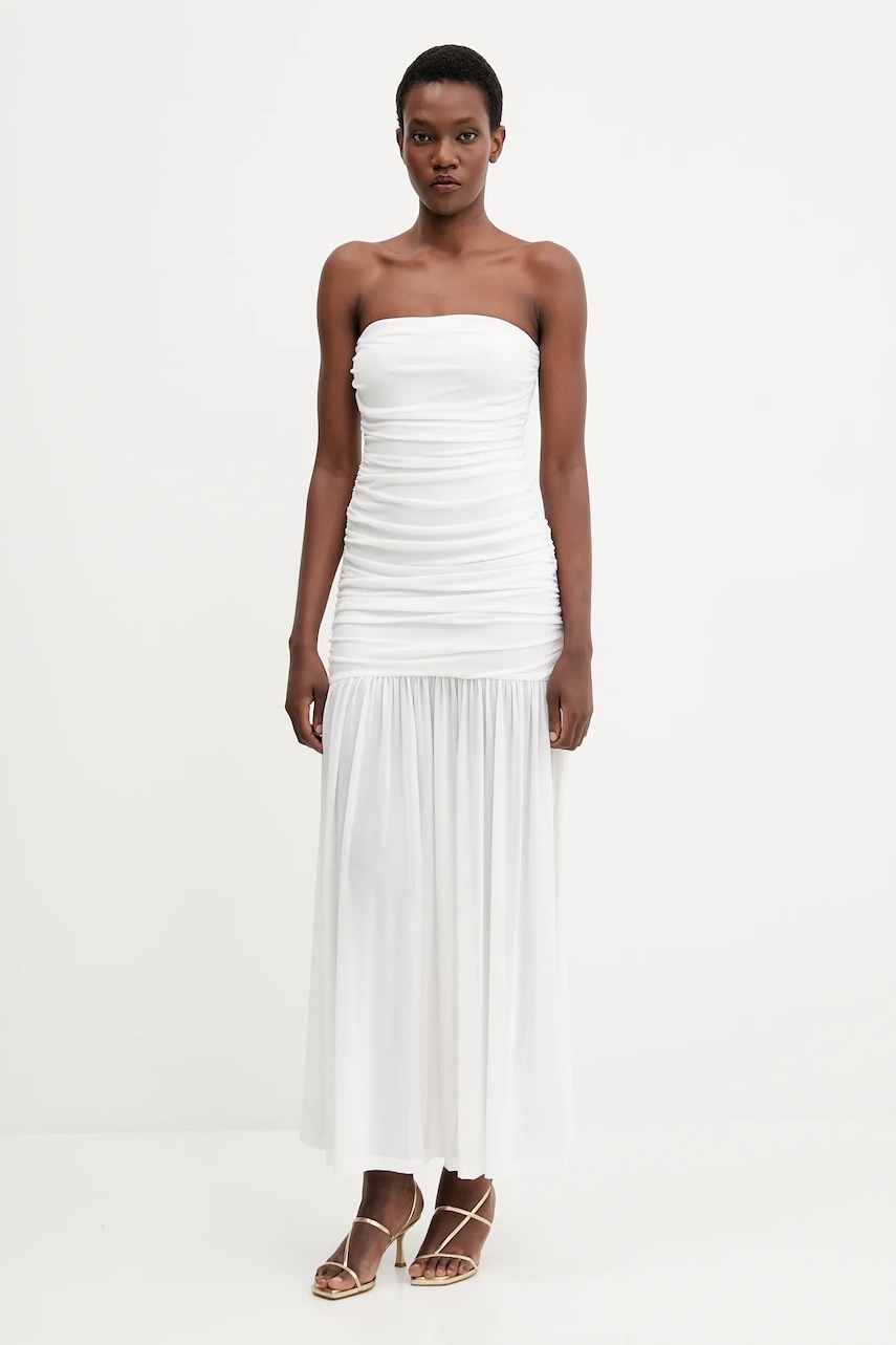 Šaty Bardot bílá barva, maxi, 59875DB2