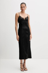 Šaty Bardot černá barva, midi, 60025DB