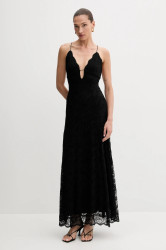 Šaty Bardot černá barva, midi, 60060DB