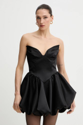 Šaty Bardot černá barva, mini, 60137DB