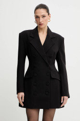 Šaty Bardot černá barva, mini, přiléhavé, 60128DB