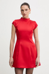 Šaty Bardot červená barva, mini, 59329DB2