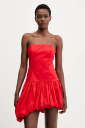 Šaty Bardot červená barva, mini, 59981DB