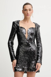 Šaty Bardot šedá barva, mini, 60120DB