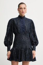Šaty Bardot tmavomodrá barva, mini, 58421DB4
