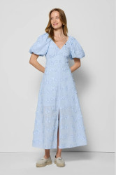 Šaty Bizuu FELICITE modrá barva, maxi, FELICITE BLUE