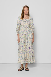 Šaty Bizuu PATRYA béžová barva, midi, PATRYA CREAM