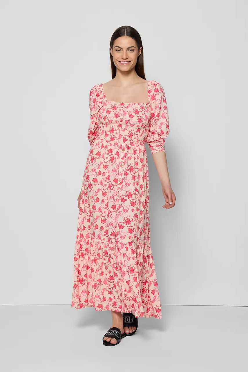 Šaty Bizuu PATRYA červená barva, maxi, PATRYA CZERWONY