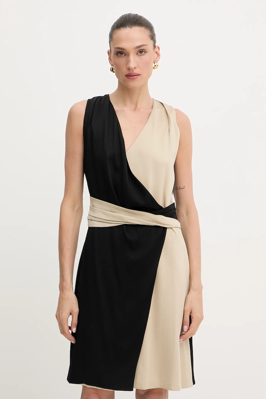 Šaty BOSS Delalia černá barva, mini, 50542870