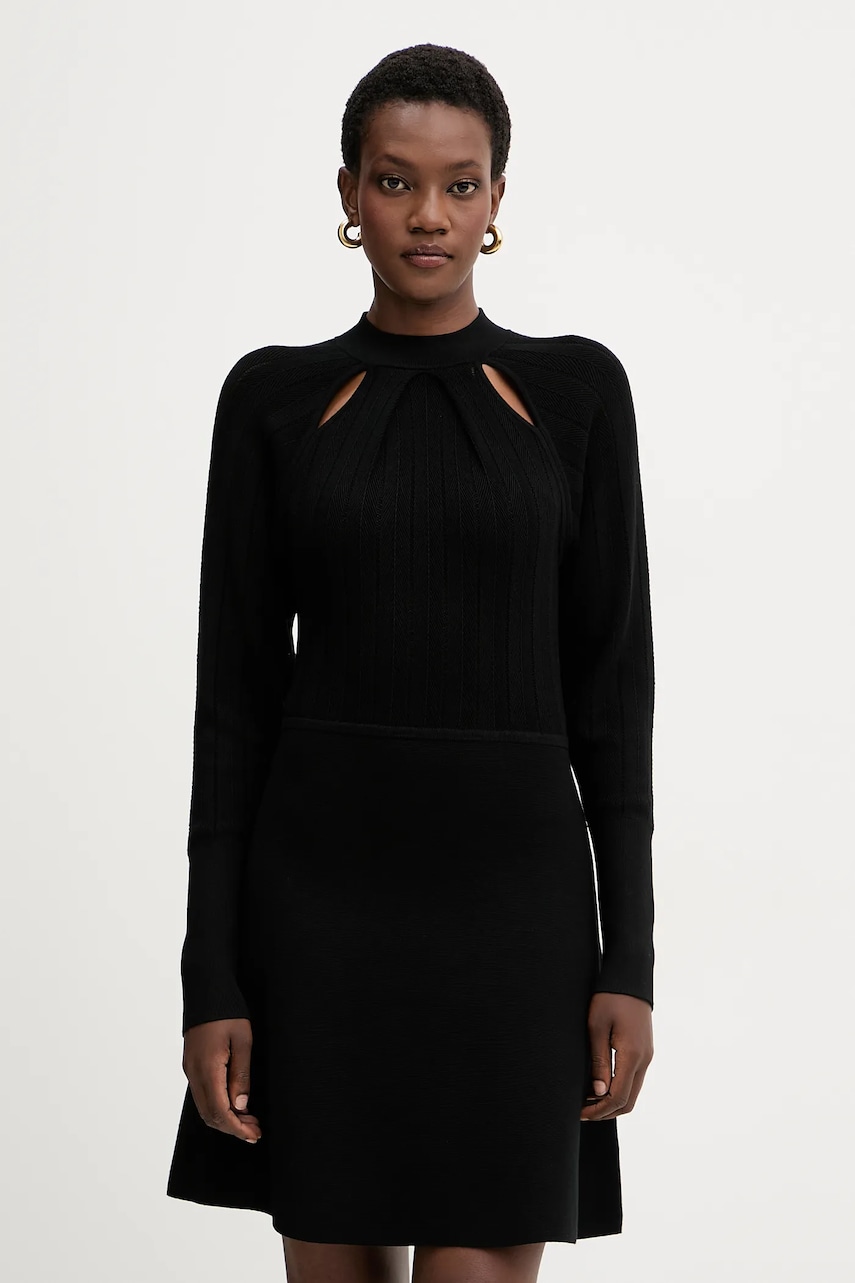 Šaty BOSS Fuccia černá barva, mini, 50547906