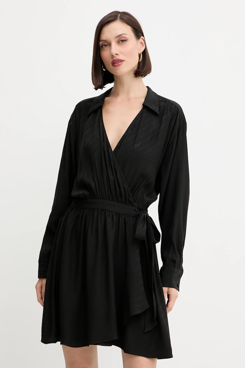 Šaty BOSS Orange C_Dlane černá barva, mini, 50544025