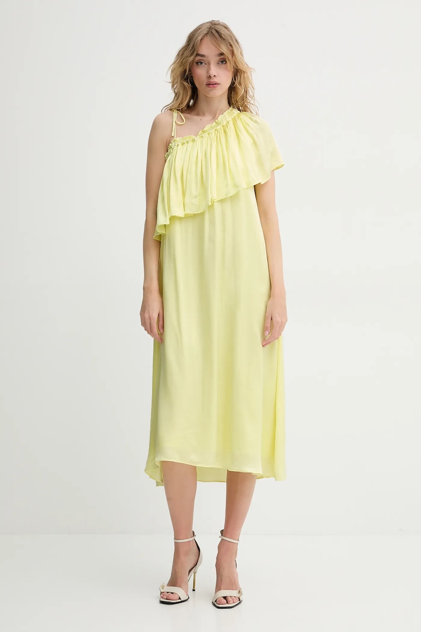 Šaty Bruuns Bazaar žlutá barva, midi, BBW4407