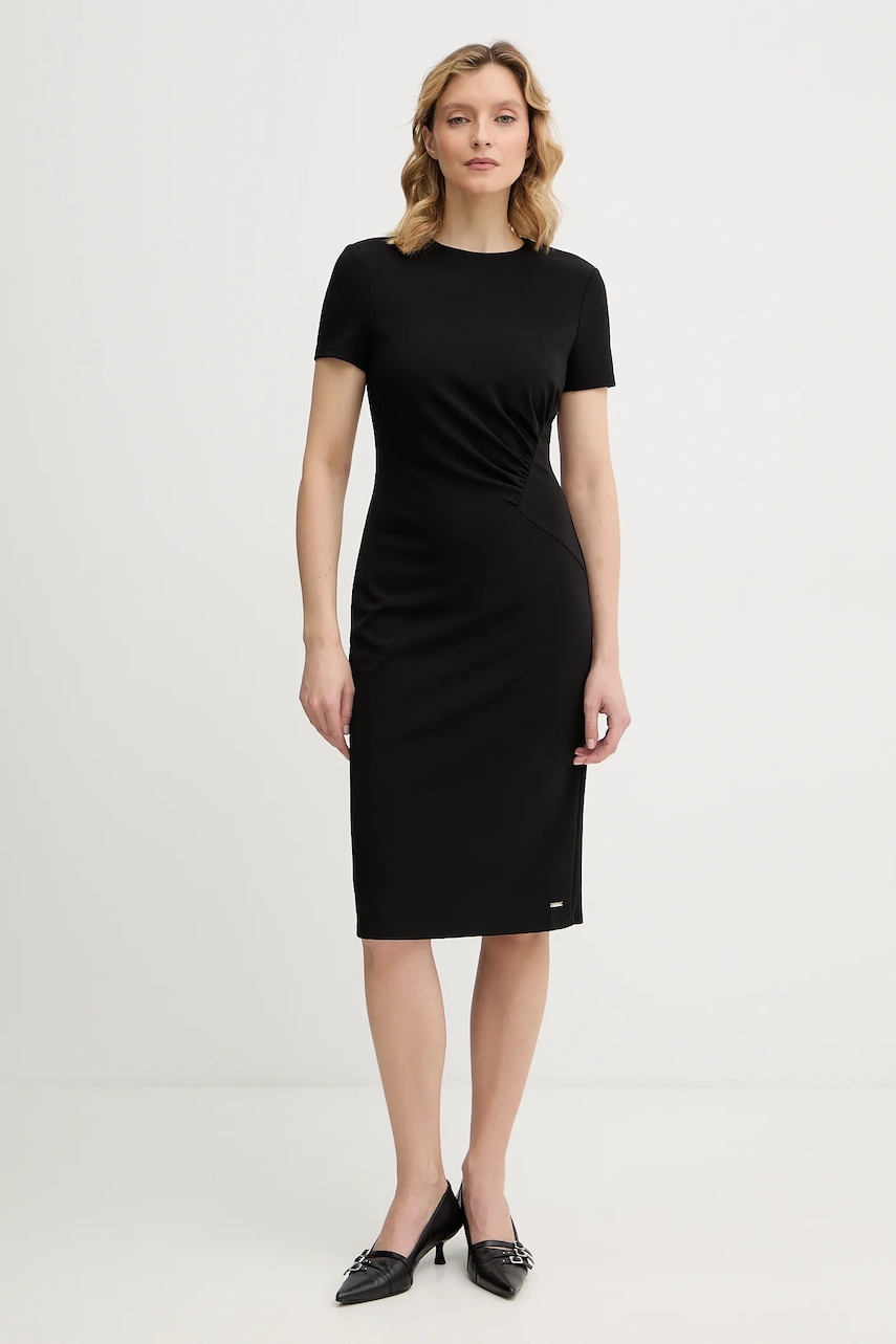 Šaty Calvin Klein černá barva, mini, přiléhavé, LV044E048G