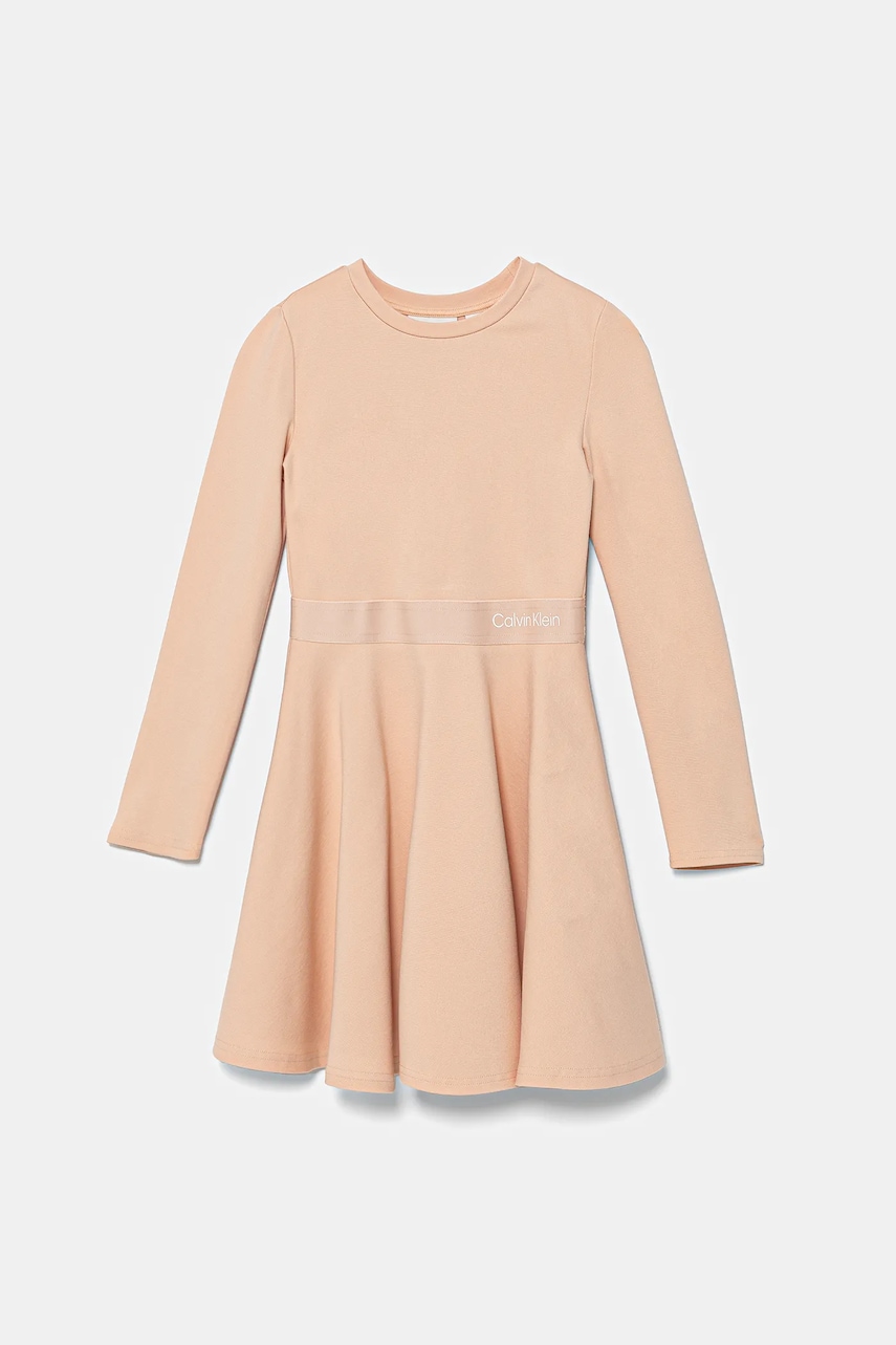 Šaty Calvin Klein Jeans béžová barva, mini, IG0IG02666