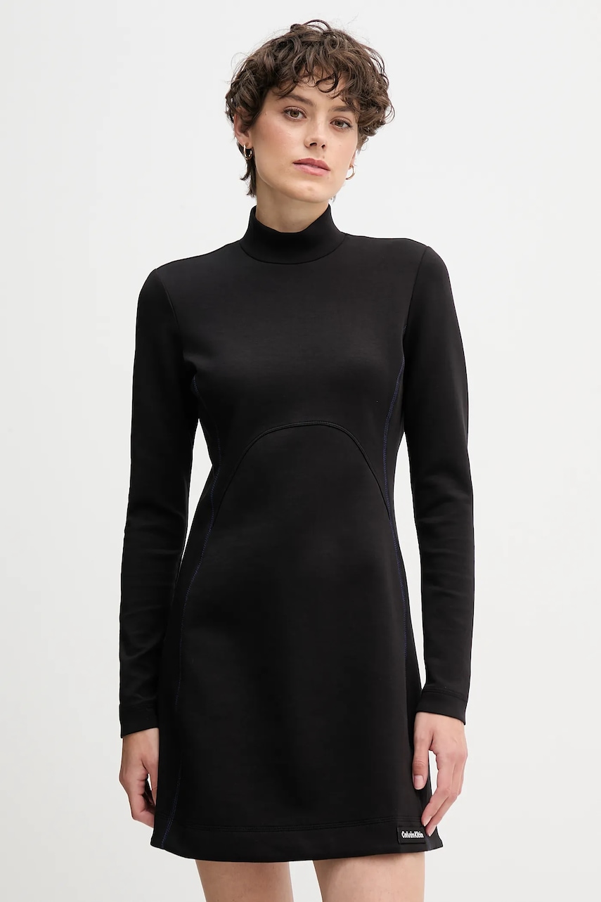 Šaty Calvin Klein Jeans černá barva, mini, LV044D222G