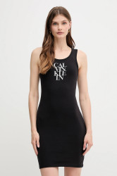Šaty Calvin Klein Jeans černá barva, mini, přiléhavé, LV044C203G