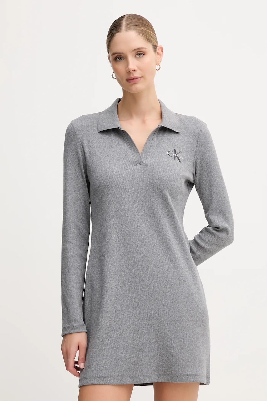 Šaty Calvin Klein Jeans šedá barva, mini, LV047D214G