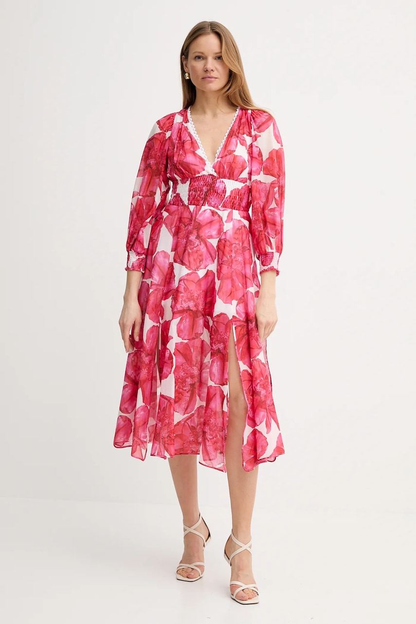 Šaty Charo Ruiz Ibiza Fata růžová barva, midi, 252615