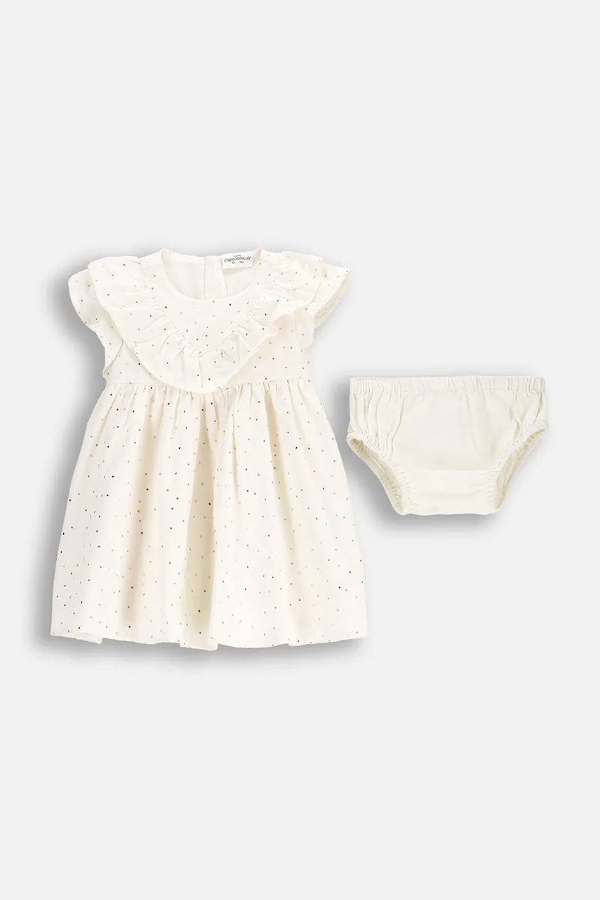 Šaty Coccodrillo béžová barva, mini, ELEGANT BABY GIRL