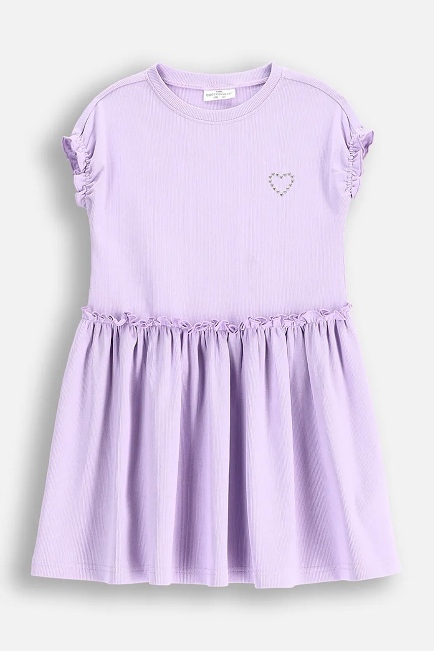 Šaty Coccodrillo fialová barva, midi, REBEL GIRL KIDS