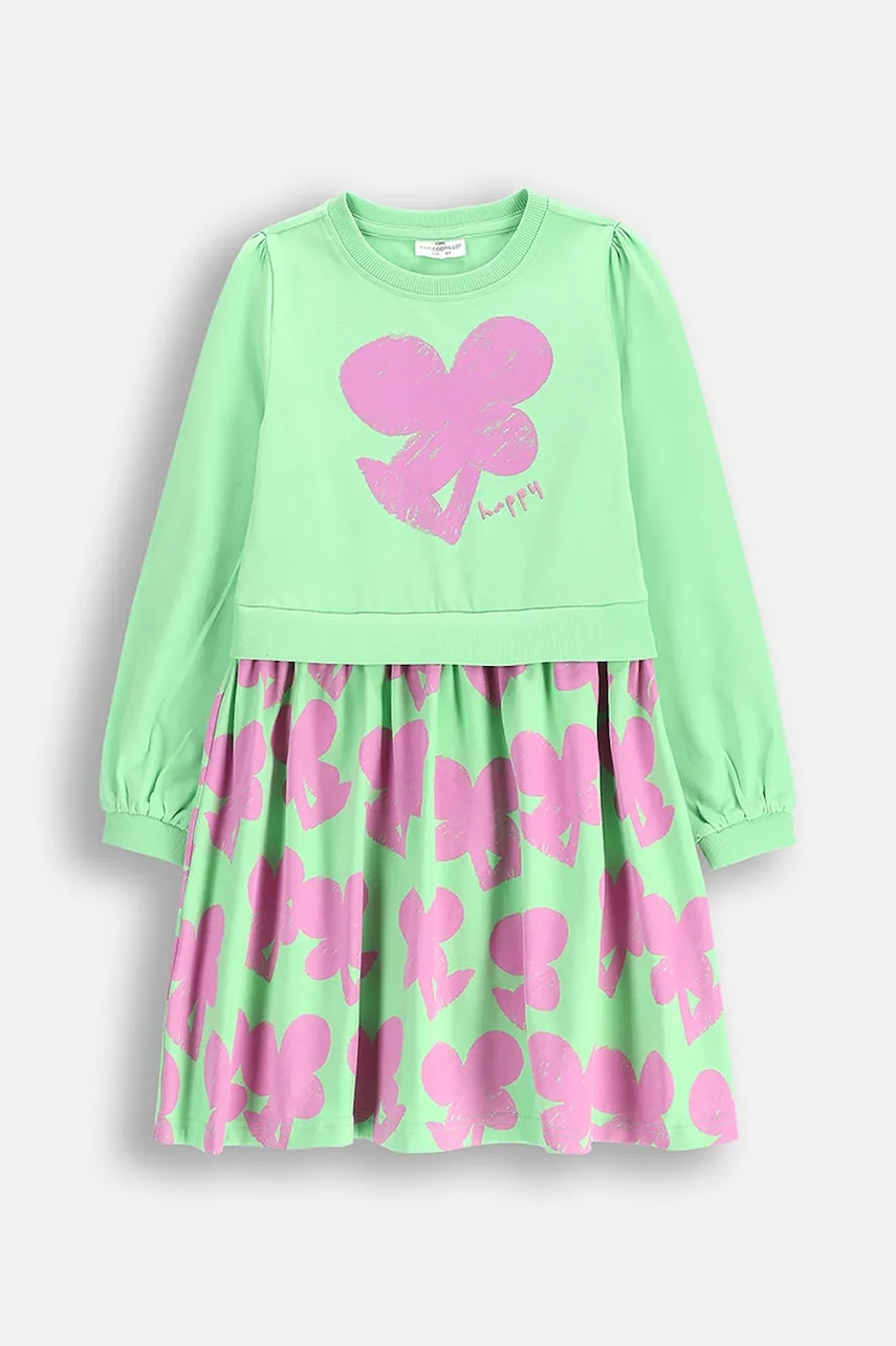 Šaty Coccodrillo zelená barva, midi, MAXITROPIC GIRL KIDS