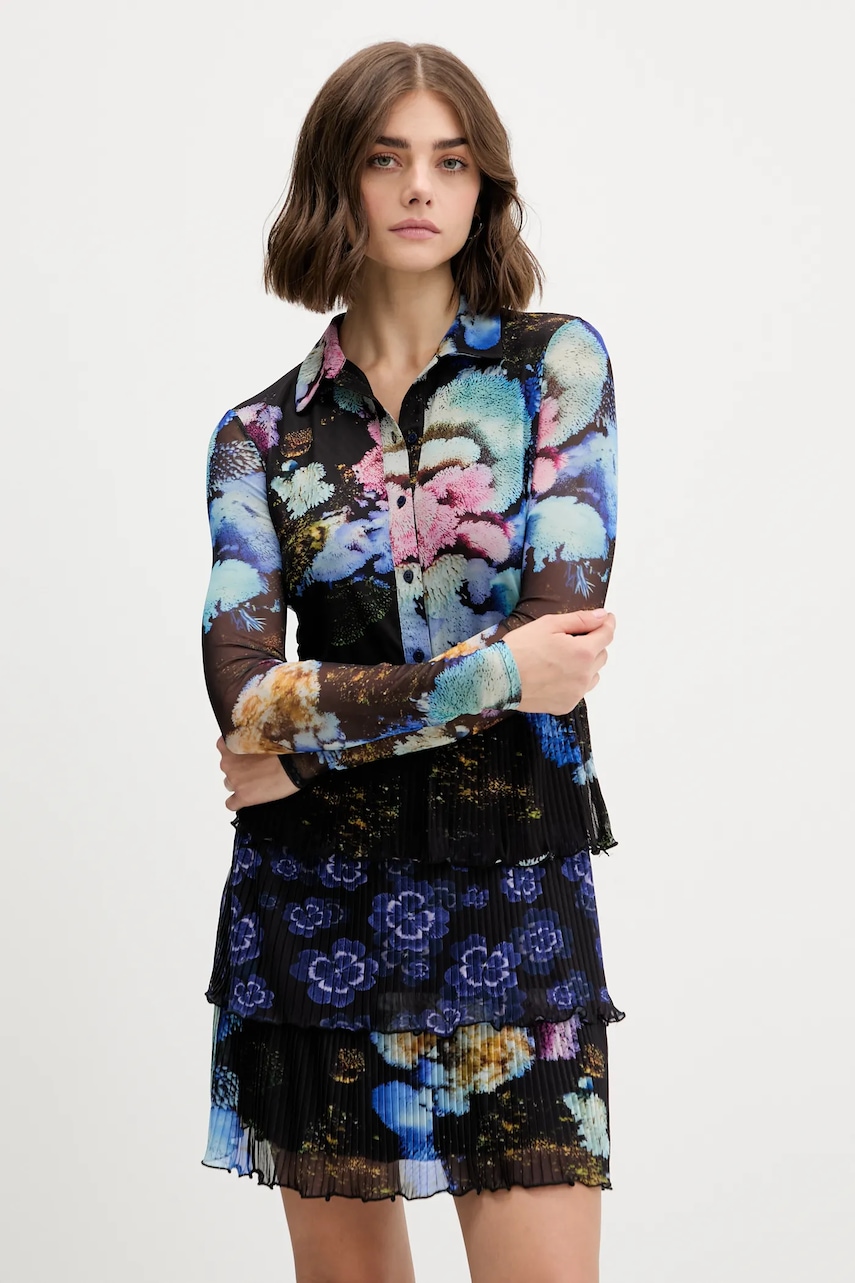 Šaty Desigual CORAL LACROIX černá barva, mini, 25WWVK10