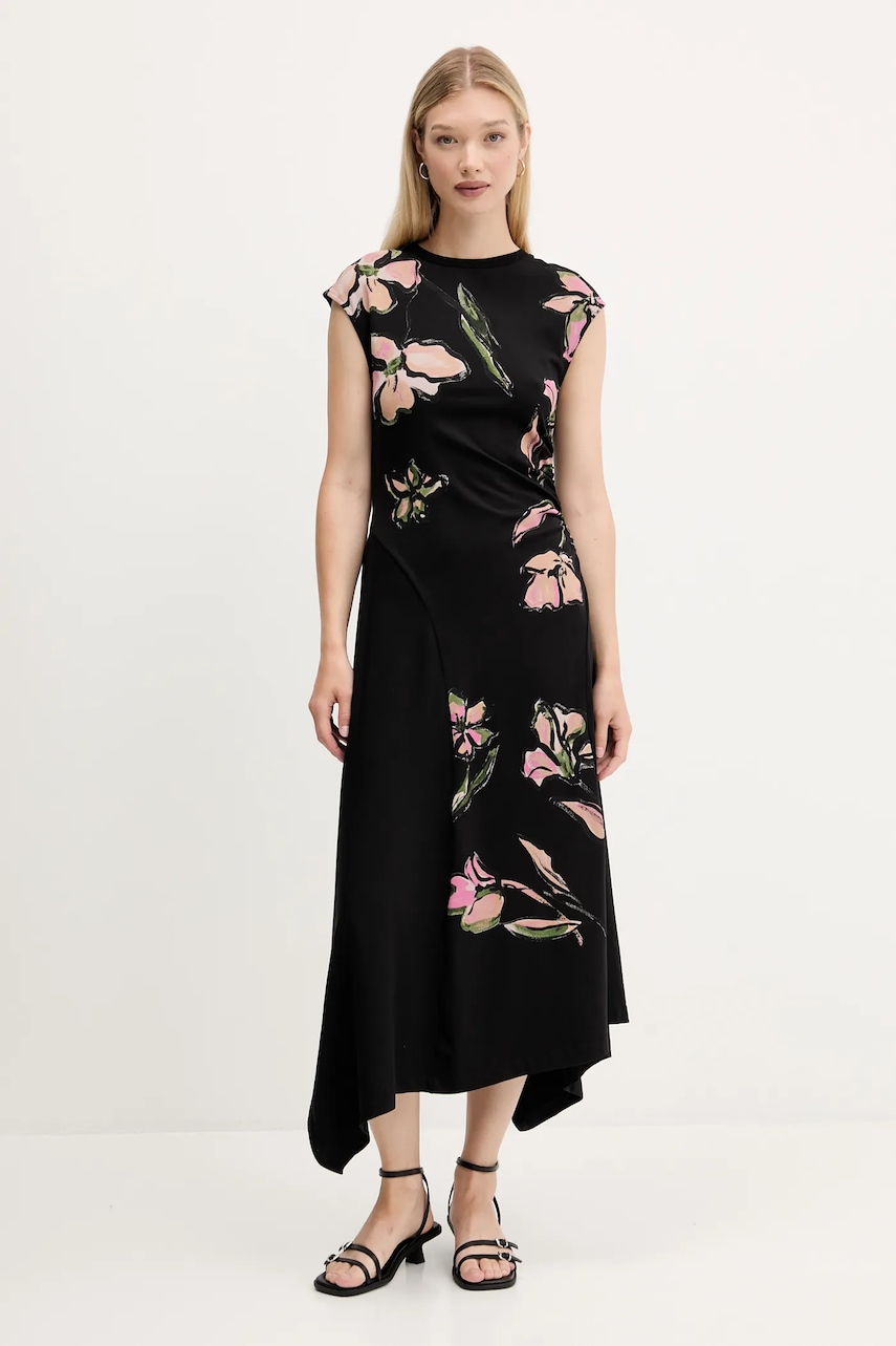 Šaty Desigual KATRINA černá barva, midi, 25WWVK12