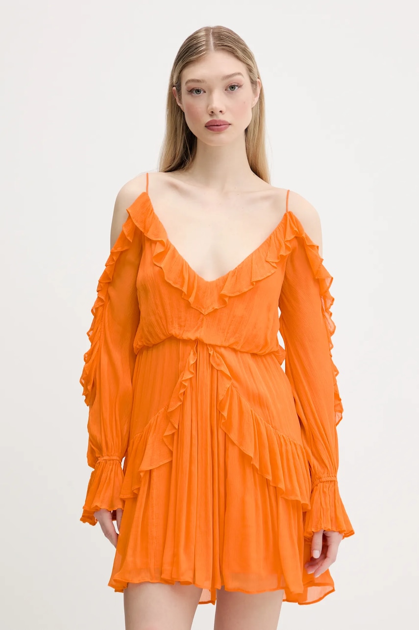 Šaty Desigual METZ oranžová barva, mini, 25SWVW15