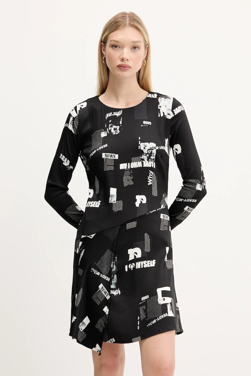 Šaty Desigual NEWSCORTO černá barva, mini, 25WWVW29