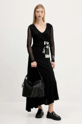 Šaty Desigual POSINEW černá barva, maxi, 25WWVW26