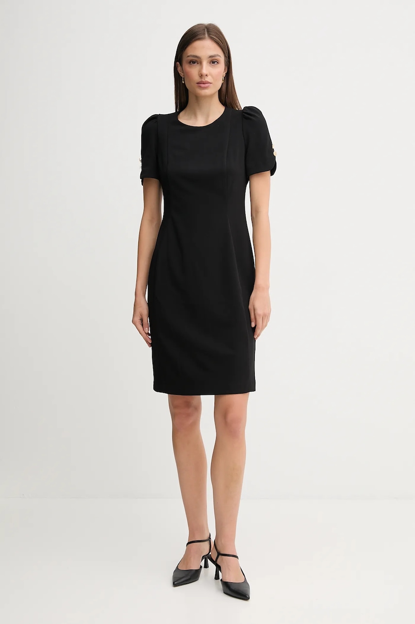 Šaty Dkny černá barva, mini, přiléhavé, DD3I166A