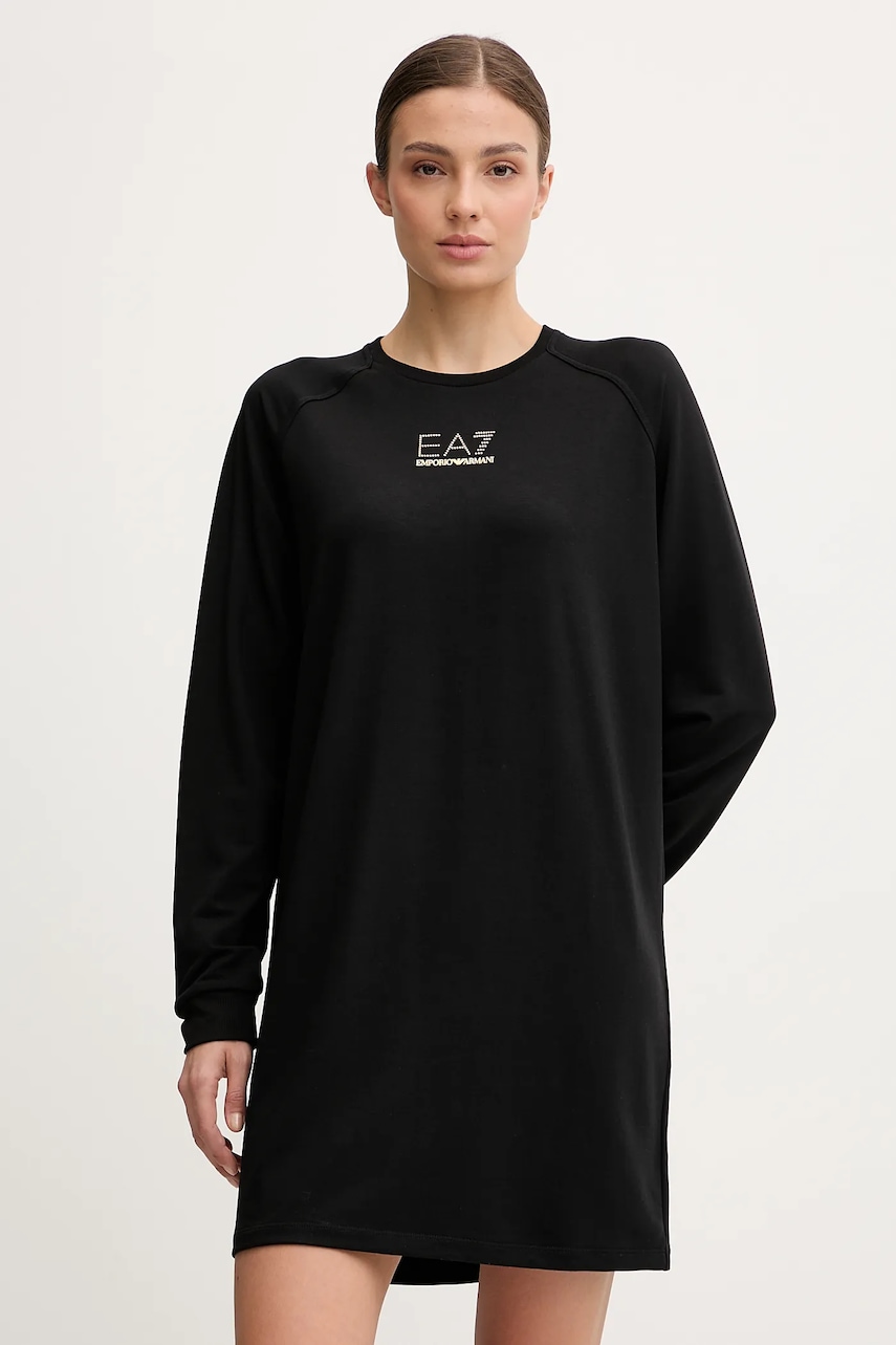 Šaty EA7 Emporio Armani černá barva, mini, AF12482.7W000528