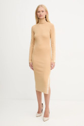 Šaty Elisabetta Franchi béžová barva, midi, přiléhavé, AM03S56E2