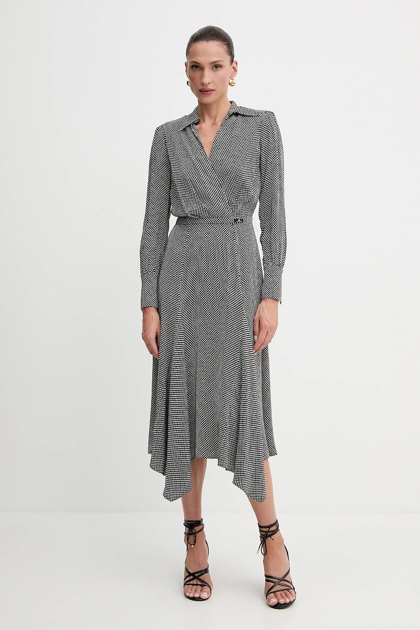 Šaty Elisabetta Franchi černá barva, midi, AB86552E2