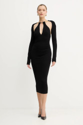 Šaty Elisabetta Franchi černá barva, midi, přiléhavé, AM11S56E2