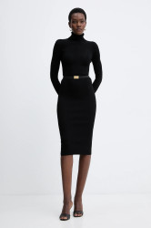 Šaty Elisabetta Franchi černá barva, mini, přiléhavé, AM07B56E2