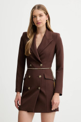 Šaty Elisabetta Franchi hnědá barva, mini, AB89657E2